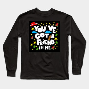 you have friends so enjoy this life ecopop lettering wallpaper art graphi letter Long Sleeve T-Shirt